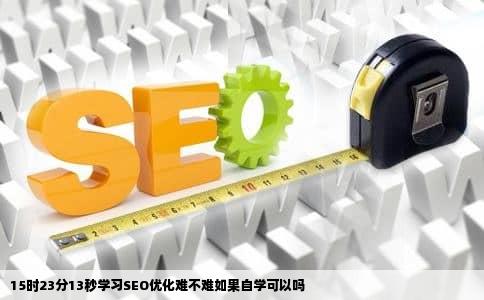 15时23分13秒学习SEO优化难不难如果自学可以吗