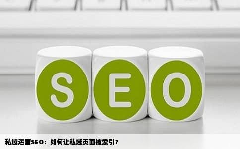 私域运营SEO：如何让私域页面被索引？