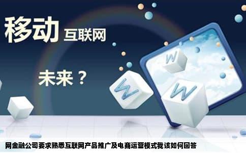 网金融公司要求熟悉互联网产品推广及电商运营模式我该如何回答