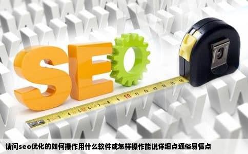 请问seo优化的如何操作用什么软件或怎样操作能说详细点通俗易懂点