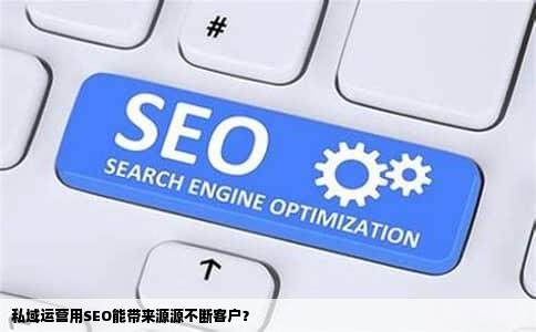 私域运营用SEO能带来源源不断客户？