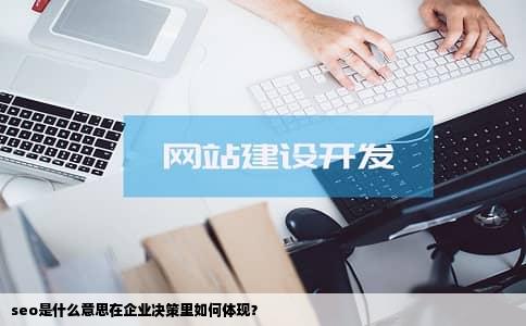 seo是什么意思在企业决策里如何体现？